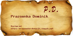 Prazsenka Dominik névjegykártya